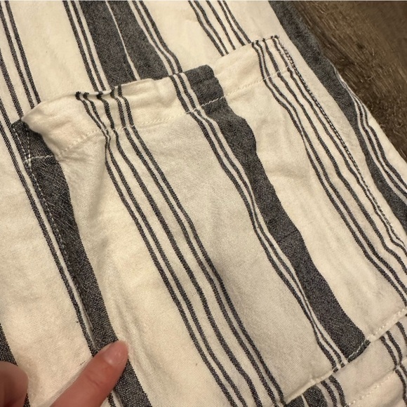 TORRID Striped Linen Blend Blazer Womens Plus Sz 1 1X Lined Pockets Two Buttons - Picture 12 of 12